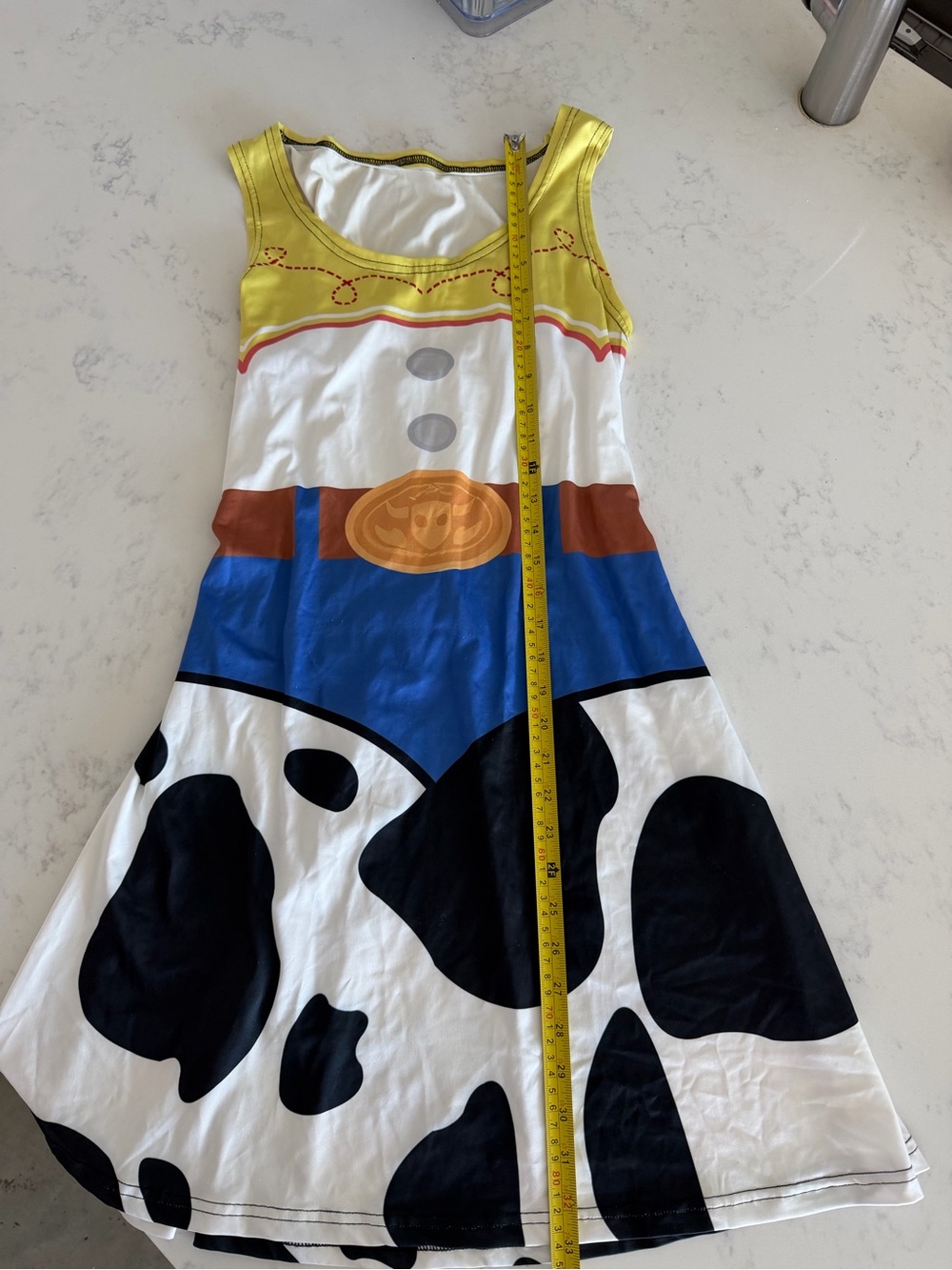 Toy Story Jessie Cow Print Blue and White Womens Costume Dress